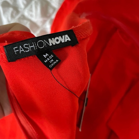 Fashion Nova red ruffle romper - Picture 5 of 8